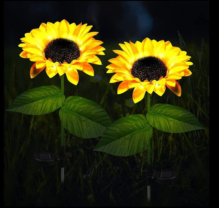 Solar Sunflower Garden Lights (2 Pcs) – Waterproof Outdoor LED Decoration