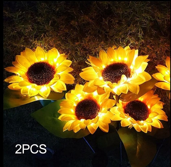 Solar Sunflower Garden Lights (2 Pcs) – Waterproof Outdoor LED Decoration