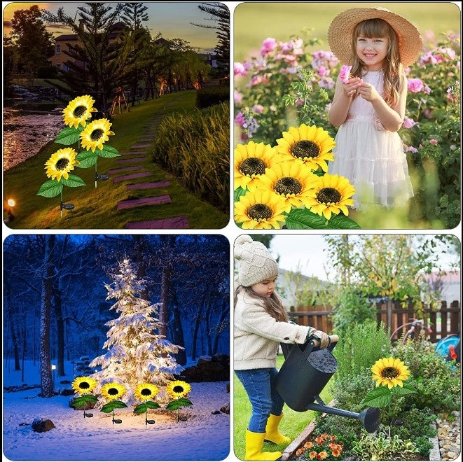 Solar Sunflower Garden Lights (2 Pcs) – Waterproof Outdoor LED Decoration